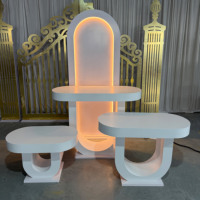 Support de table console rétroéclairé LED personnalisé, panneau lumineux ovale blanc, toile de fond pour événements, décoration de mariage et de fête, socle de table
