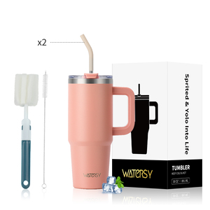 2025 Watersy 30oz Vaso con asa Botella de agua aislada Logotipo personalizado Impresión Recubierto Camping Acero 30OZ Taza de viaje - Product Image 1