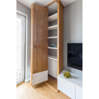 Dernier Design Portes Pliantes en Bois Massif à Lattes pour Intérieur de Maisons, Portes Coulissantes en Bois en Accordéon, Portes de Buanderie