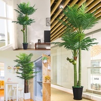 Grand palmier artificiel pour décoration de mariage extérieure/intérieure pour petites entreprises, cafés et jardins domestiques - Taille personnalisable en plastique