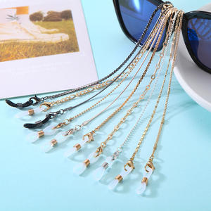 Cadena de gafas de cristal geométrico minimalista, collar creativo de acrílico y cobre - Product Image 3