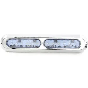 WEIKEN Design moderne 316 acier inoxydable mince lumière LED montée en surface 12V sous-marine pour bateau Yacht Dock piscines IP68 couleur RVB