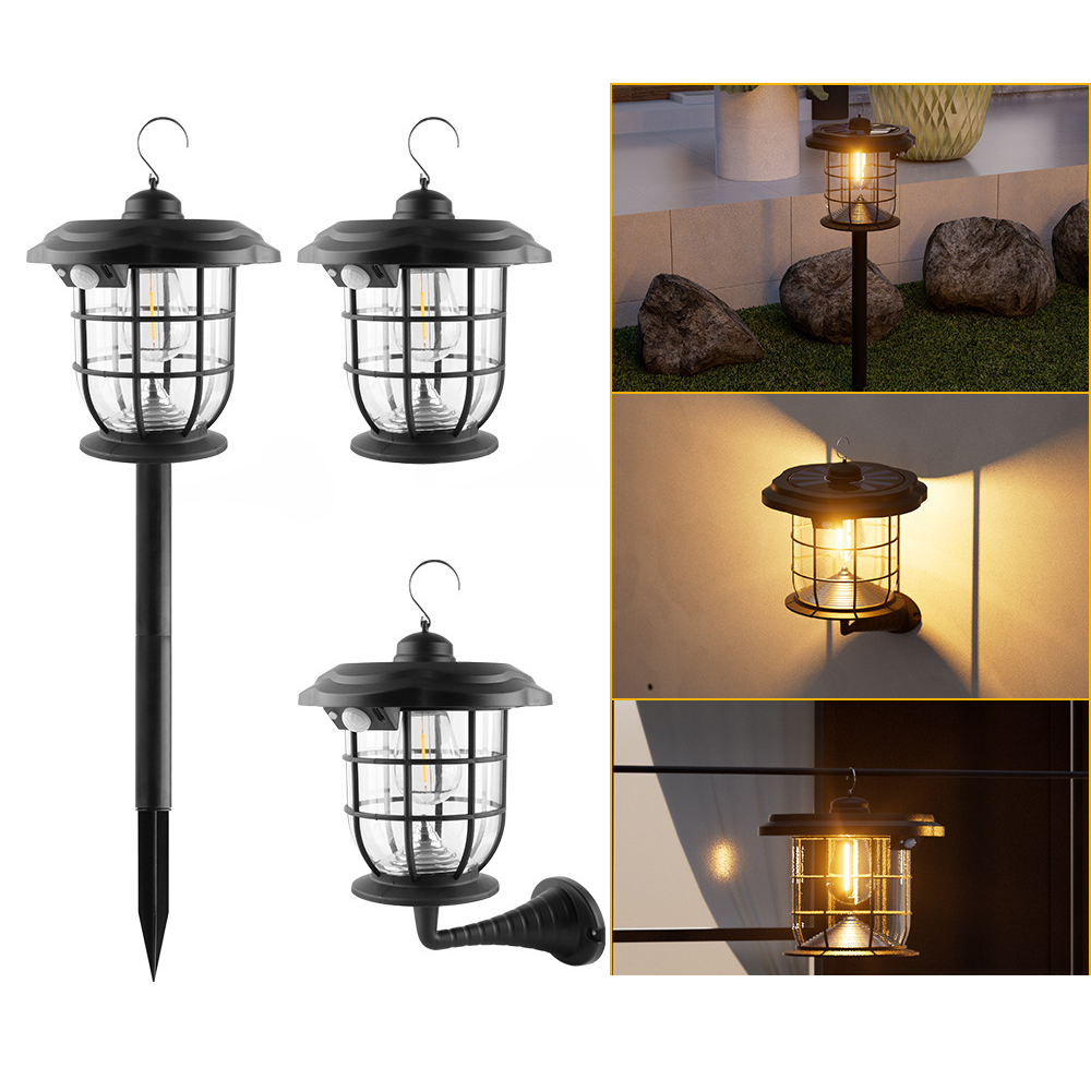 New 3-in-1 Solar Garden Light Motion Sensor Wall Mount Pole Options High Brightness LED IP44 Rated for Pathway Landscape Decor