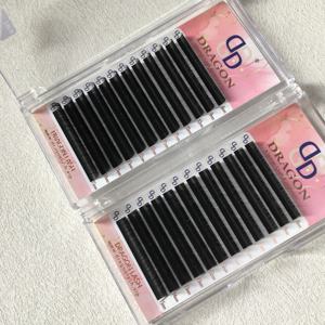 Extensiones de pestañas de volumen fácil ventilador PBT coreano, bandejas de logotipo personalizado de Cachemira de visón negro oscuro - Product Image 5