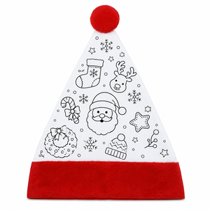 Chapeau de <span class=keywords><strong>Noël</strong></span> à personnaliser pour enfants Pafu, à colorier soi-même, avec logo personnalisé, en tissu non tissé, pour fête de <span class=keywords><strong>Noël</strong></span>, chapeau artisanal - Product Image 1