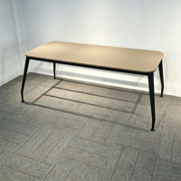 Table de salle à manger rectangulaire industrielle moderne en bois de noyer avec pieds en fer, meubles de cuisine et de restaurant, 6 places, durable