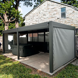 Pérgola Exterior de Aluminio con Techo de Láminas Ajustables Motorizadas, Impermeable, Estructura Bioclimática <span class=keywords><strong>para</strong></span> Terraza y Jardín - Product Image 1