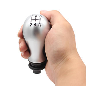 Pommeau de levier de vitesse en alliage d'aluminium, finition argent mat, lettrage noir, ergonomique, compatible Peugeot Citroën - Product Image 2