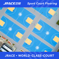 Revêtement de sol pour terrains de badminton et de volley-ball JRACE, prix d'usine, durable, antidérapant, intérieur/extérieur, surface multisports