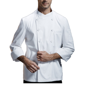 Uniforme de chef italiano Chaqueta de sarga ligera de doble botonadura con mangas largas para uso <span class=keywords><strong>en</strong></span> cocina y restaurante - Product Image 5