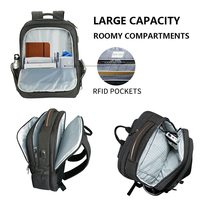Sac à dos imperméable pour ordinateur portable avec port USB, fermeture éclair, antivol, 20-35L, coussin d'air, idéal pour les activités de plein air, les affaires, l'université et le transport de charges.