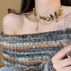 Exquisitos Collares de Mariposa Vintage para Mujer, Colgante de <span class=keywords><strong>Sol</strong></span> Maillard, Cadena para Clavícula, Joyería - Product Image 1