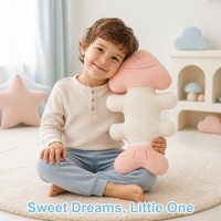 Coussin en peluche en forme d'arête de poisson avec centre crème, bleu, rose et jaune, coussin rembourré pour la décoration de canapé et cadeau pour une ambiance douillette