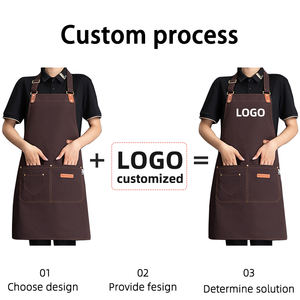 Uomo Stewarding uniforme Non tessuto barbiere regolabile grembiule Barista con Logo cucina cachi grembiule di cotone - Product Image 3