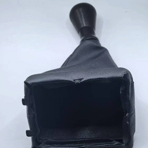 Leather Gear <b>Shift</b> <b>Knob</b> Cover For Citroen C5 A6 5 Speed Manual Transmission Black - Product Image 2
