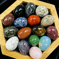 Œuf en cristal poli en matériaux naturels mélangés, motif élégant, pour la décoration intérieure, collection, cadeau, décoration de bureau, éveil des enfants, vente en gros