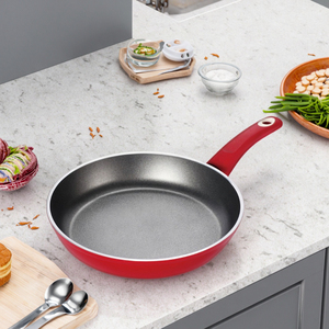 Nhôm Giả Mạo Không Dính Màu Đỏ Tráng <span class=keywords><strong>Pan</strong></span> Đồ Nhà Bếp 20 24 26 28Cm Nấu Ăn Sâu Chảo - Product Image 4