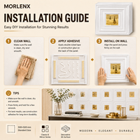 Panneau mural 3D moderne MORLENX en PVC, motif géométrique, imperméable, pour la décoration murale de villas, commerces, appartements, hôtels et maisons.