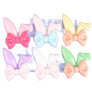 Accessoires de bricolage pour enfants mignons et charmants grands cabochons en résine de conception d'<span class=keywords><strong>oreille</strong></span> de <span class=keywords><strong>lapin</strong></span> à dos plat coloré pour Souvenirs - Product Image 1