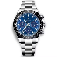 39mm Herren Luxus Saphirglas Seiko VK63 Uhrwerk Benutzerdefiniertes Logo Steriles Logo Uhr Speed Chronograph Quarz Datum Tona Uhr