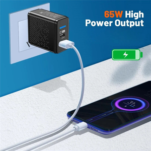 Caricatore GaN 65W con Adattatore EU KR AU per Ricarica Rapida di Laptop, <span class=keywords><strong>iPhone</strong></span>, <span class=keywords><strong>USB</strong></span> Tipo <span class=keywords><strong>C</strong></span>, Telefoni Cellulari - Product Image 3