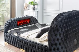 Cama con Elevador para TV, Portavasos y Chimenea Integrada, Diseño Moderno PZCN HOME - Product Image 6