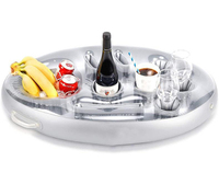 Porte-boisson gonflable Sous-verre poreux Fruits Vin Bière Table mobile Lit de glace Plaque de piscine Inflat Natation Boire Flotteur Plateau bar