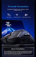 Souris sans fil Aula SC620 PAW3311 RGB, mini creuse, légère (53g), 12000 DPI, tri-mode pour Dota 2, Valorant, CSGO, style rétroéclairé