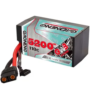 GNB GAONENG 5200MAH 14,8 V 110C 220C 4S 4S2P Short Pack RC LiPo Battery Racing Car 1:10 Cabled Hard Case with XT90 customized OEM