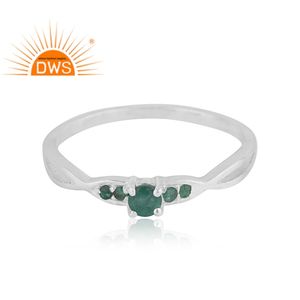 Anillo apilable de piedras preciosas de Esmeralda Natural de Plata de Ley 925 más vendido, joyería personalizada para mujer, regalo para ella - Product Image 2