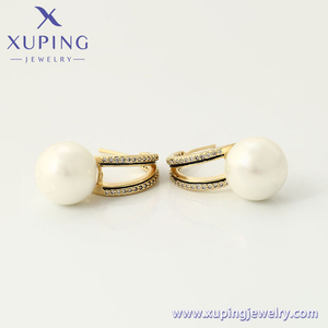 Joyería xuping de moda elegante de oro de 14K para mujer, aretes de perlas de lujo simples, joyería de lujo de moda de - Product Image 5