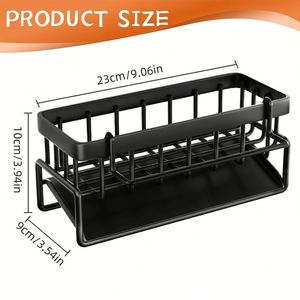 Égouttoir multifonctionnel en acier inoxydable pour éponge, support de séchage, organisateur d'évier de cuisine avec porte-torchon amovible - Product Image 6