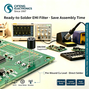 Filtro EMI <span class=keywords><strong>de</strong></span> ferrita <span class=keywords><strong>de</strong></span> seis orificios con bobinado <span class=keywords><strong>de</strong></span> alambre <span class=keywords><strong>de</strong></span> Ni-Zn, tipo DIP vertical, para PCBA, <span class=keywords><strong>serie</strong></span> <span class=keywords><strong>de</strong></span> filtros EMI personalizados <span class=keywords><strong>de</strong></span> múltiples orificios, granulación por pulverización premium - Product Image 4