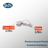 Raccord coudé à 45 degrés SHJH-LOK forgé haute pression en acier inoxydable 316 à tête lisse, fileté NPT, pour huile/eau/gaz/produits chimiques, conforme aux normes ASME ASTM BS