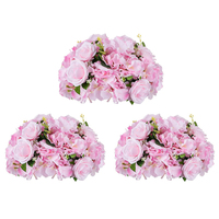 Décoration de table Hortensia en soie réutilisable Roses artificielles Bouquet de fleurs boule centres de table de mariage