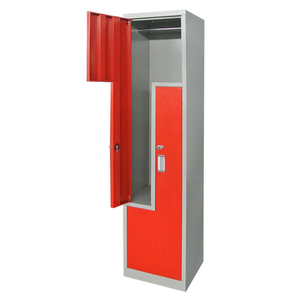 Casier mural en acier à 2 portes en forme de Z avec serrure à clé, écologique et durable, casiers de gym en forme de L, structure métallique démontable - Product Image 2