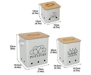 Set di Contenitori per Patate, Cipolle e Aglio, Set per Conservazione su Piano Cucina, Barattoli e Vasi per Organizzazione Cucina - Product Image 2