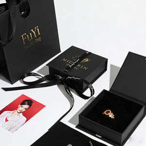 Bolsa de Papel Verde y Rosa con Impresión Personalizada para Joyería, Regalos, Manualidades y Compras, con Lazo y Logotipo Propio - Product Image 6