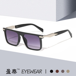 Lunettes de soleil carrées Yingtai Eyewear, verres PC UV400, unisexes, style streetwear tendance - Product Image 1