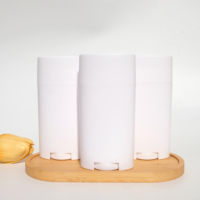 Contenant vide de 75g pour stick déodorant rotatif ovale plat, emballage en plastique pour stick solaire