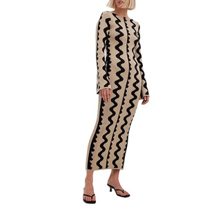 New Arrival Fashion Custom Wide Sleeve Knitted <strong>Maxi</strong> <strong>Dress</strong> Flared Long Sleeves Bodycon Women's <strong>Dress</strong> Spring Autumn Casual Wear - Product Image 1
