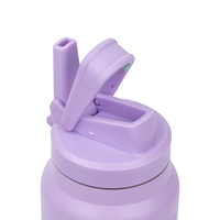 Bouteille d'eau isolée en acier inoxydable à double paroi de 32oz avec paille à large bouche Nouveau design Cantine de sport Randonnée à vélo avec capuchon