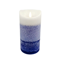 Bougie pilier LED sans flamme à cire dégradée avec lumière vacillante, télécommande et minuterie