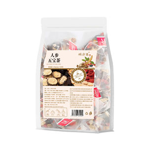 ชาสมุนไพรจีนบำรุงกำลัง 250 กรัม สำหรับชายและหญิง ผสมโสมจีน ห้าสมบัติ บำรุงไต ล้างสารพิษ บรรเทาอาการ บรรจุกล่องและถุง - Product Image 1