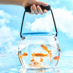 حوض سمك دائري بلاستيكي محمول، متعدد الاستخدامات (أسماك الكوي، أسماك الزينة، للشاطئ والسفر والصيد)، ذو قيمة لونية عالية، مع غطاء - Product Image 3