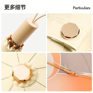 Sombrilla Plegable Floral para Mujer, Protección UV, Impermeable, con Mango de Madera, Portátil, para Sol y Lluvia, Ideal para Promociones - Product Image 4