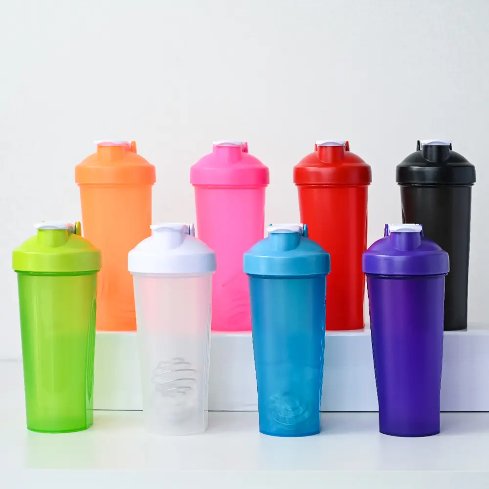 Custom logo 400ml 600ml bpa free plastic protein shaker blender fitness sport gym shaker bottle