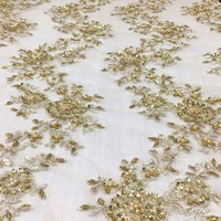 Tela con Lentejuelas y Bordado Metálico en Toda la Superficie, Diseño de Encaje, Ideal para Vestidos de Novia y Fiestas de Niñas