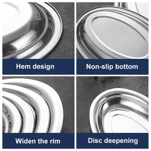 Assiette Ronde Décorative Écologique en Acier Inoxydable 201, Style Américain, <span class=keywords><strong>Vaisselle</strong></span> Coréenne avec Logo Personnalisé - Product Image 5