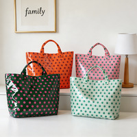 Sac fourre-tout d'été vintage à pois en vinyle PVC transparent imperméable, grande capacité, durable, pour la plage, les voyages, la piscine, le shopping et les courses
